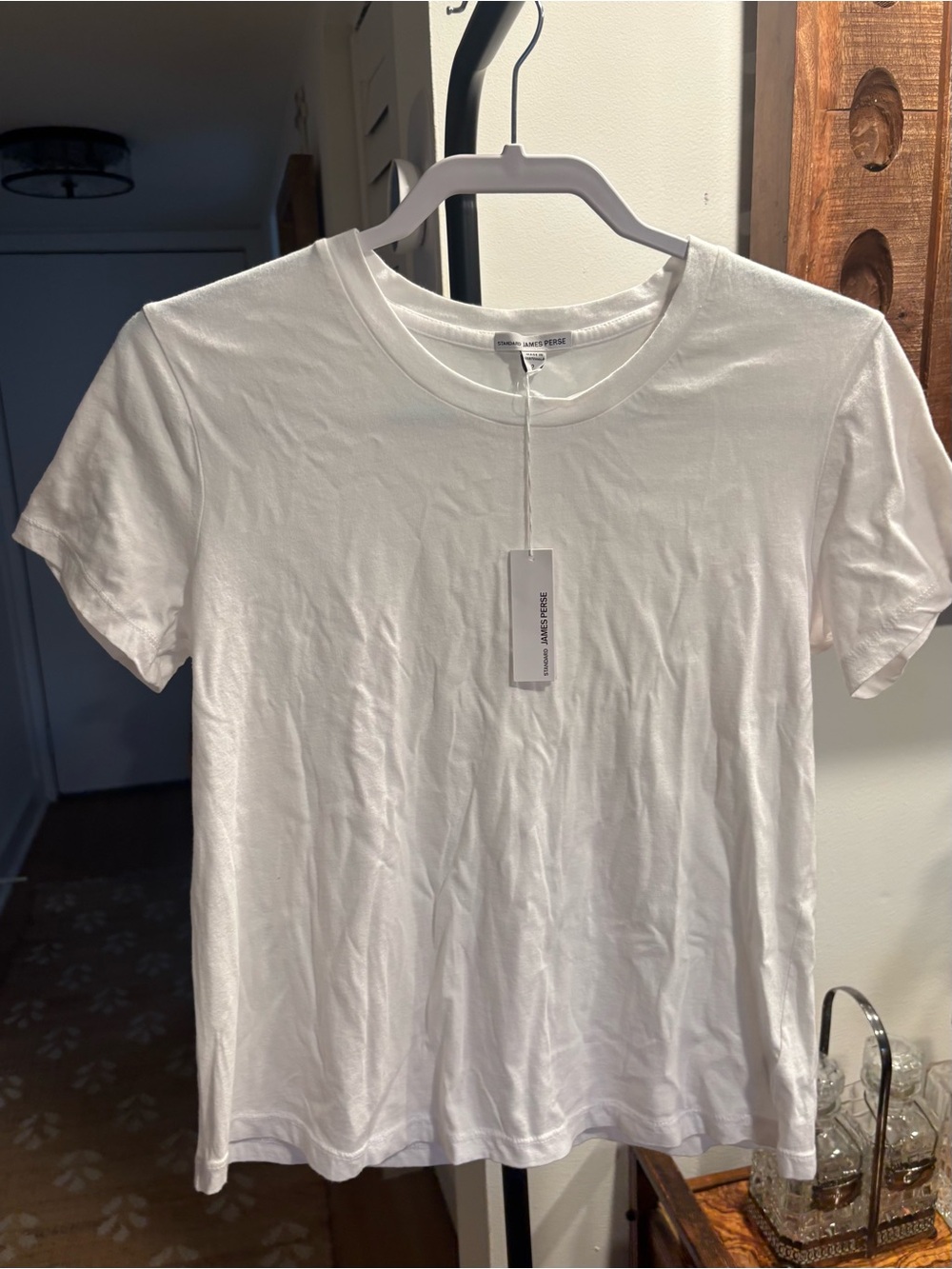 NWT James Perse White Cotton Crew Neck Tee Size 2 Medium $80
